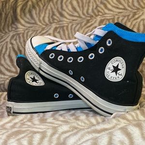 Unique black & blue Converse